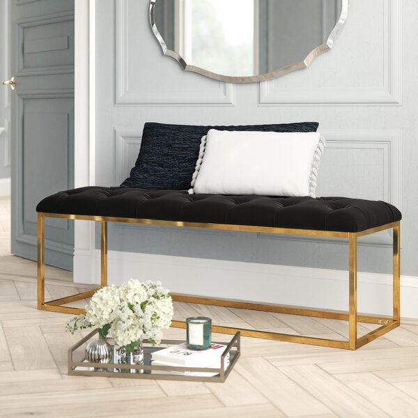 Benkelman Bench With Gold Colored Legs 